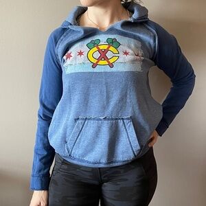 The Original Retro Brand Small Chicago Blackhawks Hoodie Split Collar